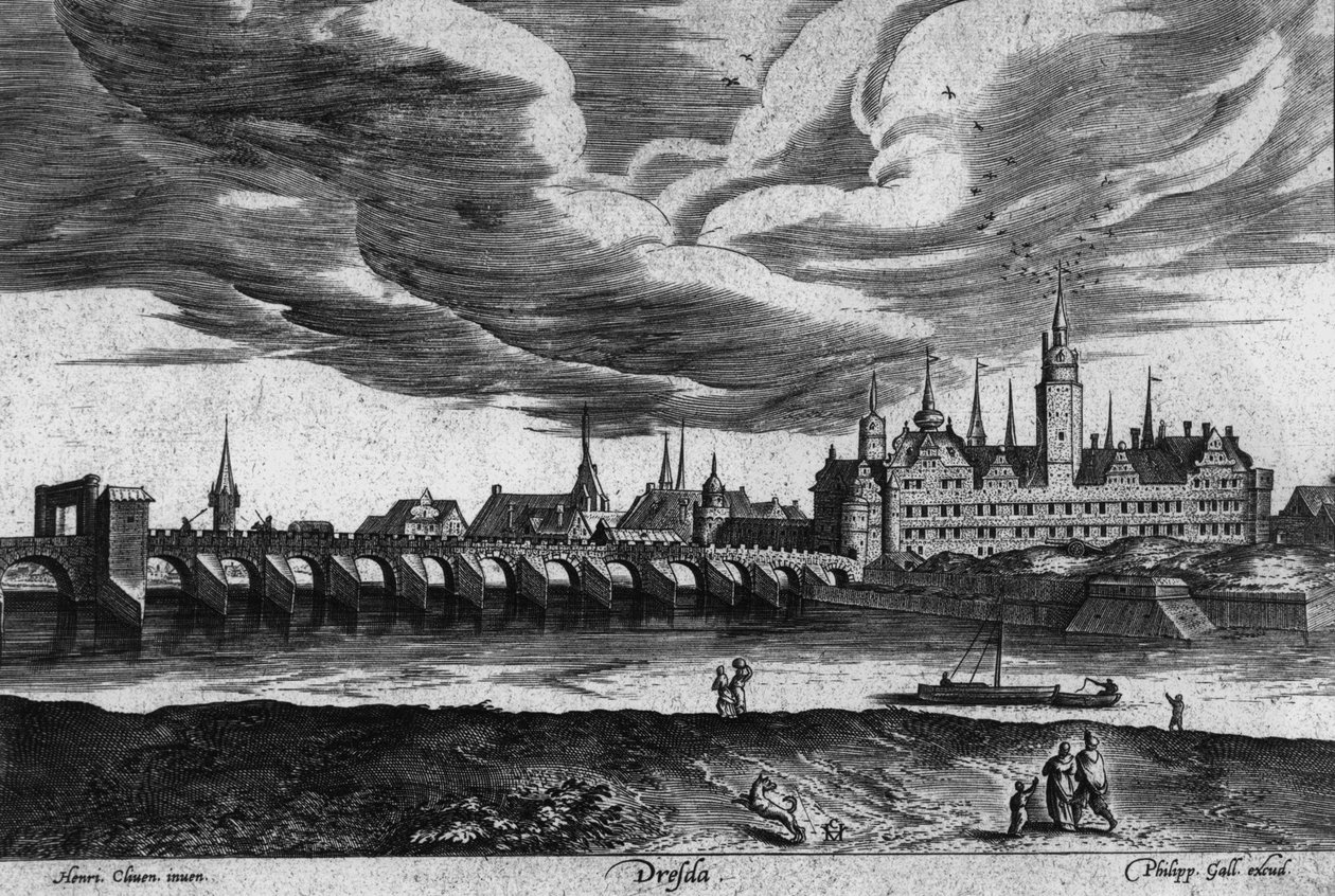 Utdrag fra utsikt over Dresden, 1550 av Heinrich van Cleef