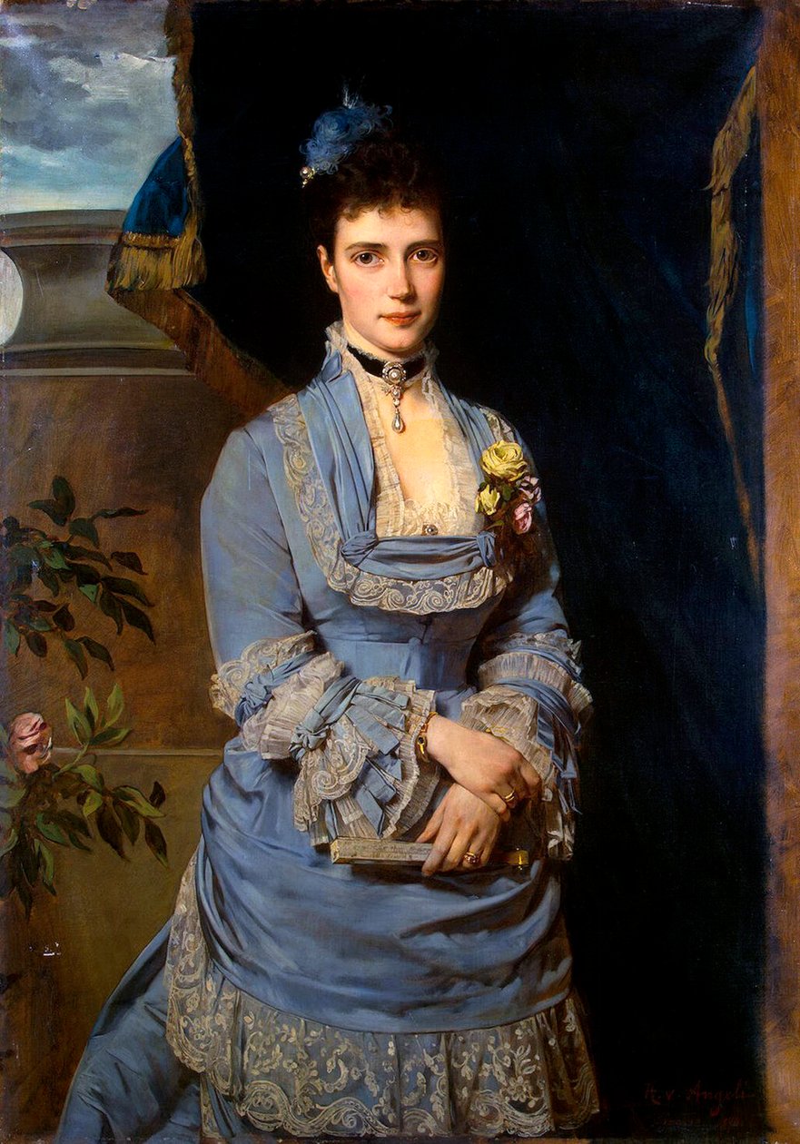 Portrett av storhertuginne Maria Fyodorovna, prinsesse Dagmar av Danmark, 1847-1928, 1874. av Heinrich von Angeli