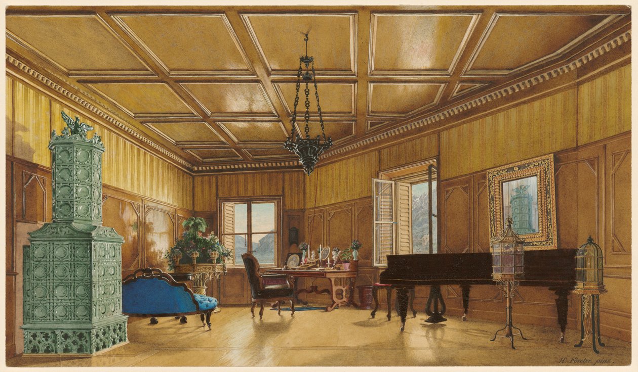 Musikkrommet til erkehertuginne Margarete, prinsesse av Sachsen, i Schloss Ambras av Heinrich von Förster
