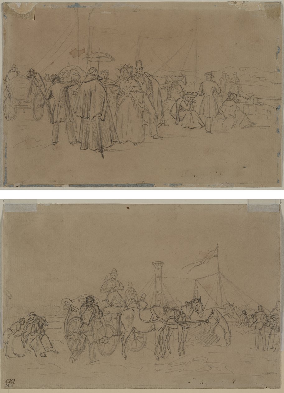 Passasjerer for Rhine Steamer (recto) Passasjerer for Rhine Steamer (verso) av Heinrich von Mayr