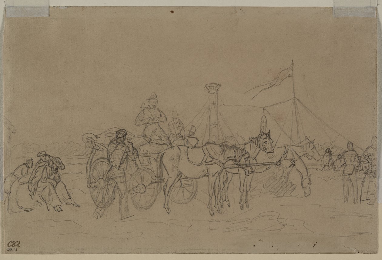 Passasjerer for Rhine Steamer (verso) av Heinrich von Mayr
