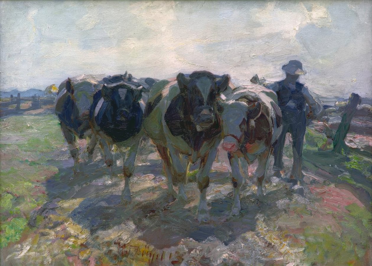Bonde med kyr av Heinrich von Zügel