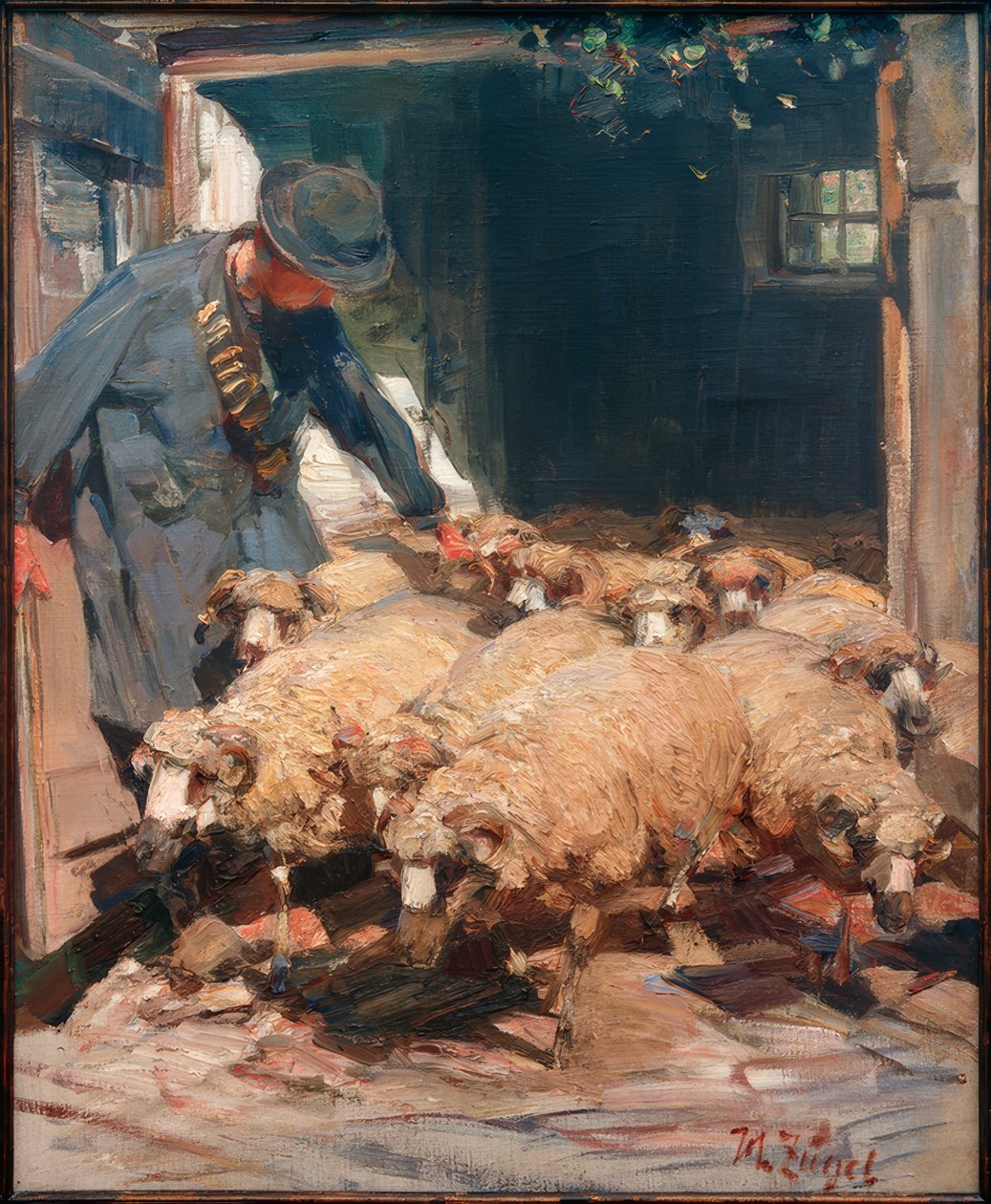 Shepherd slipper sauer ut av stallen av Heinrich von Zügel