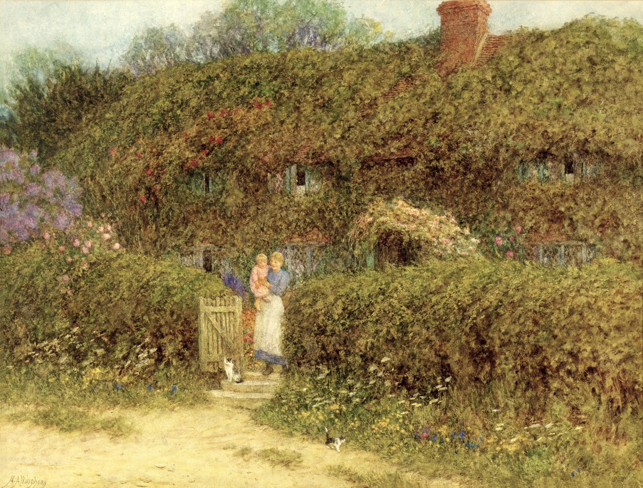 En hytte ved Freshwater, Isle of Wight av Helen Allingham