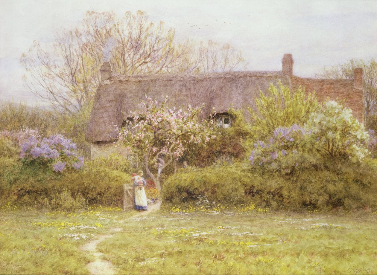 Hytte, ferskvann, Isle of Wight av Helen Allingham