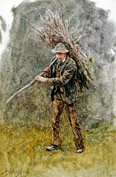 En bunt med tre (akvarell på papir) av Helen Allingham