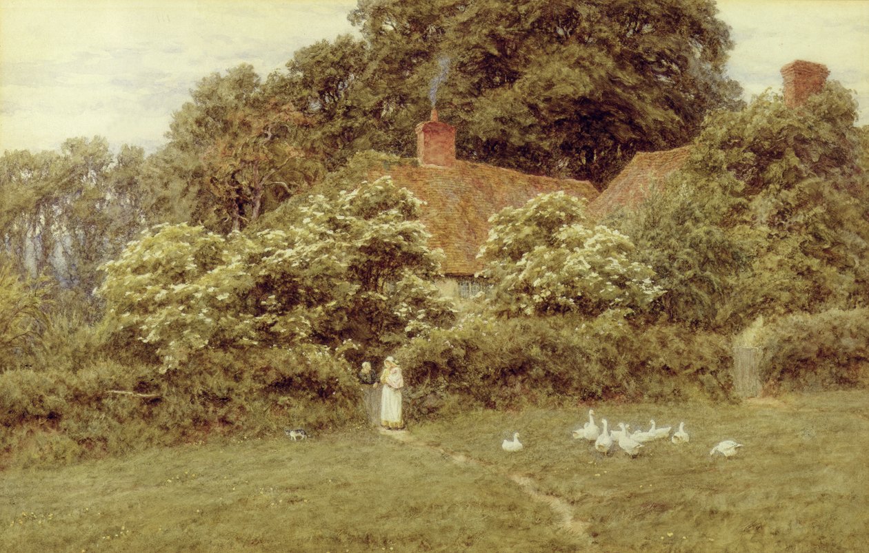 En hytte i Farringford, Isle of Wight av Helen Allingham