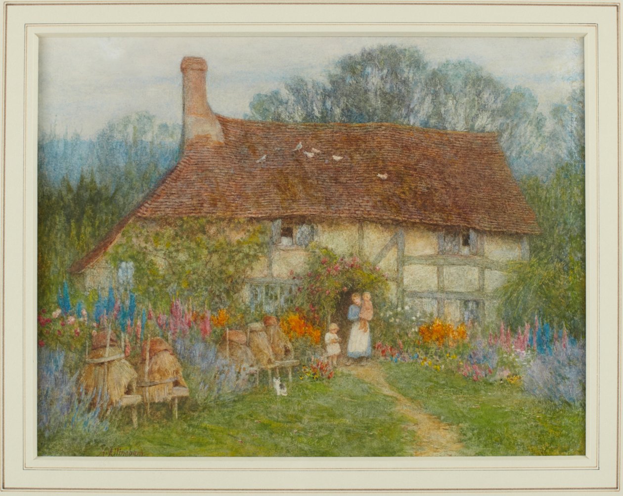 En Surrey Cottage, 1880 av Helen Allingham