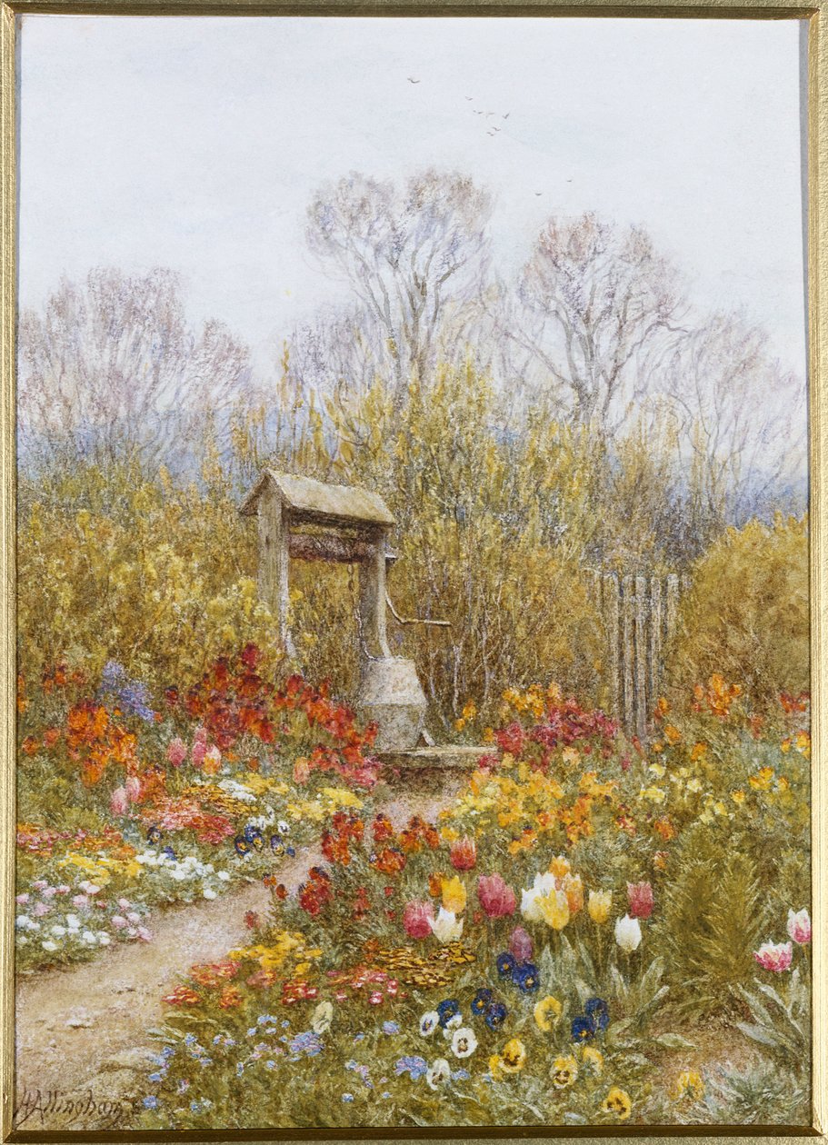 An Old Well, Brook, Surrey (akvarell) av Helen Allingham