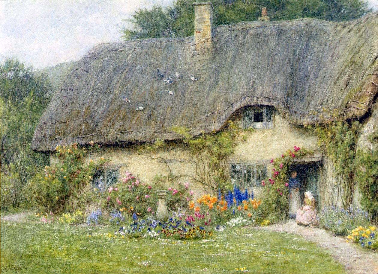 I Wroughton, Wiltshire (akvarell på papir) av Helen Allingham
