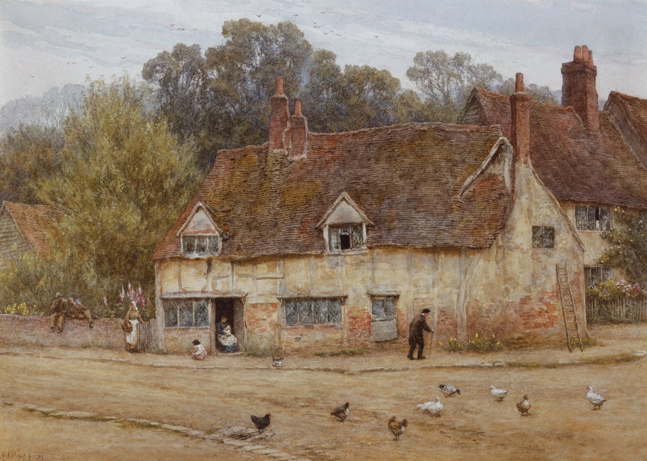 Ved den gamle hytten av Helen Allingham