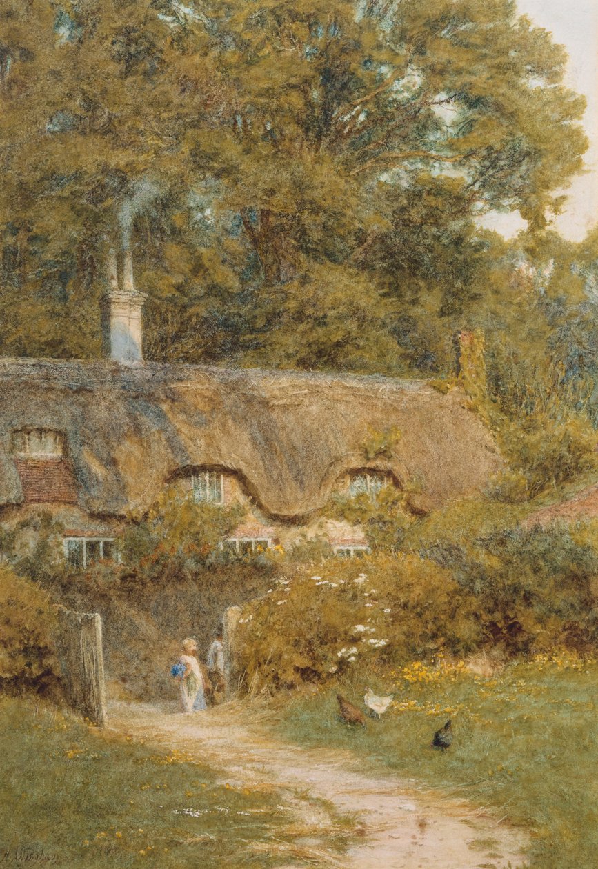 Hytte i Farringford, Isle of Wight av Helen Allingham