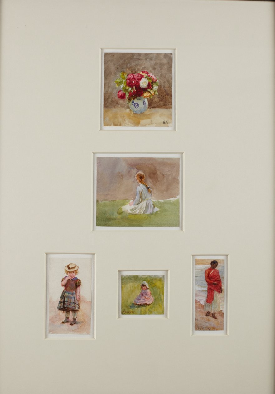 Fem skisser (akvarell på papir) av Helen Allingham