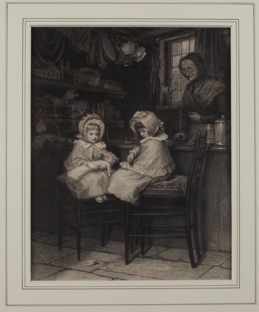 Flatjern for en farthing (blekk på papir) av Helen Allingham