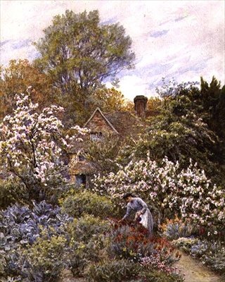 Hage om våren (akvarell) av Helen Allingham
