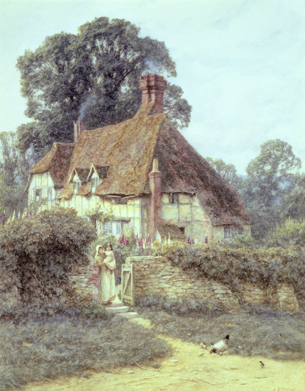 Nær Witley, Surrey (akvarell på papir) av Helen Allingham