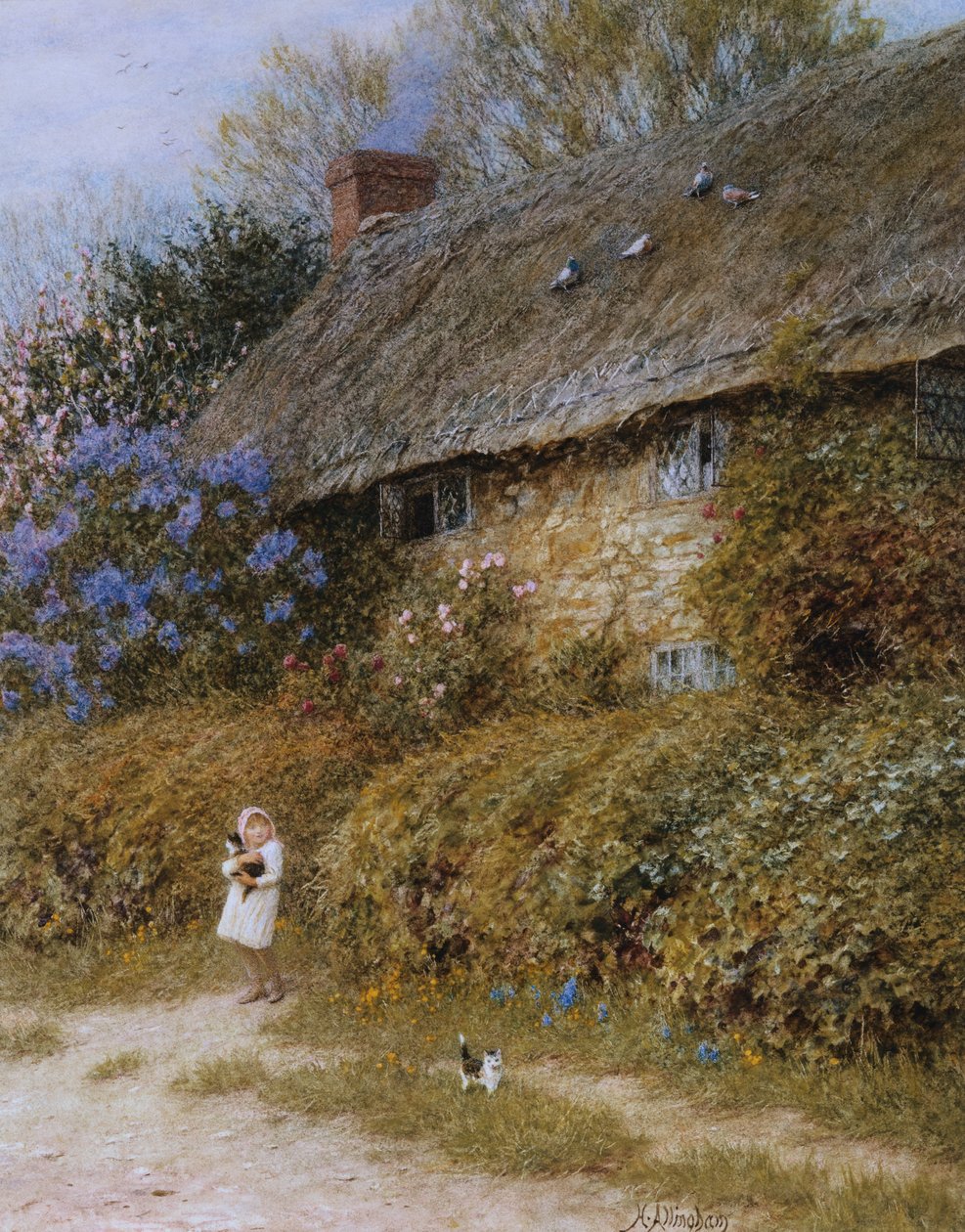 Gammel hytte ved Freshwater, Isle of Wight av Helen Allingham