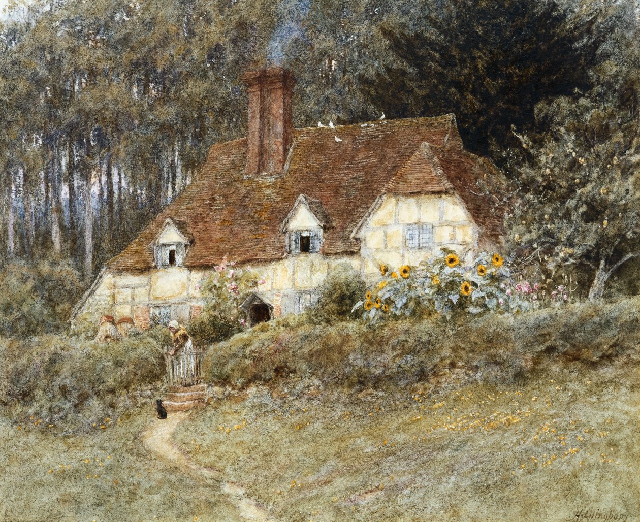 Gamle Surrey Cottage av Helen Allingham
