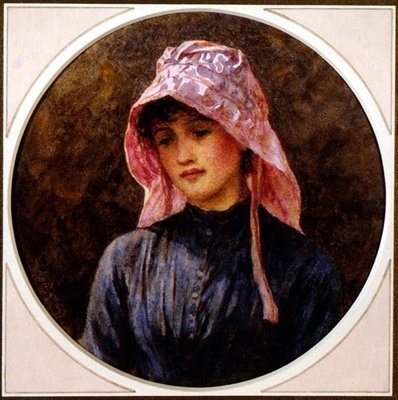 Portrett av en jente (akvarell på papir) av Helen Allingham