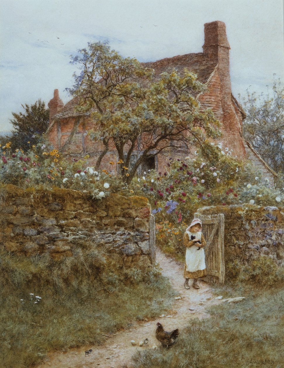 Den svarte kattungen av Helen Allingham