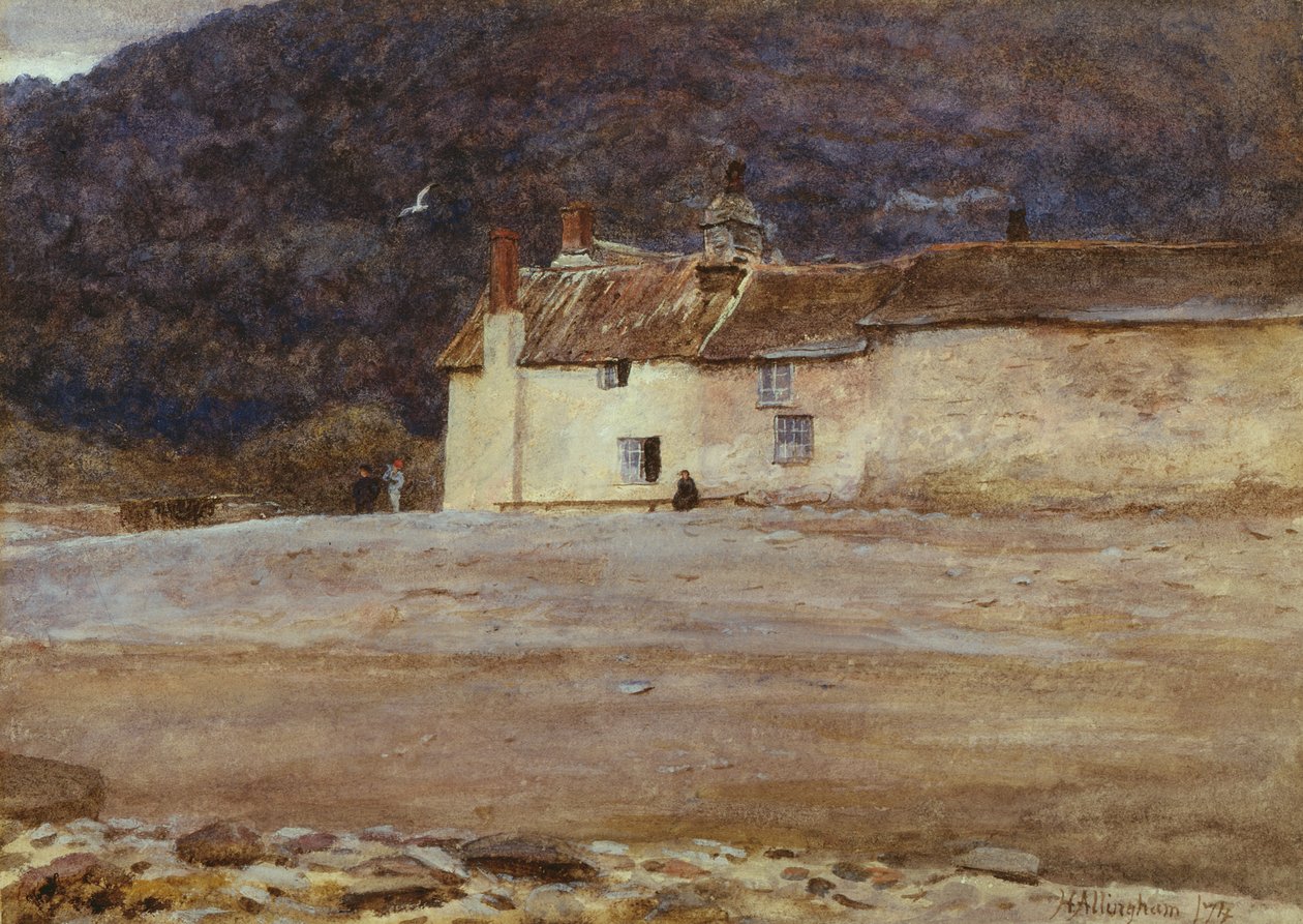 The Last House in Lynmouth, 1874 (wc på papir) av Helen Allingham