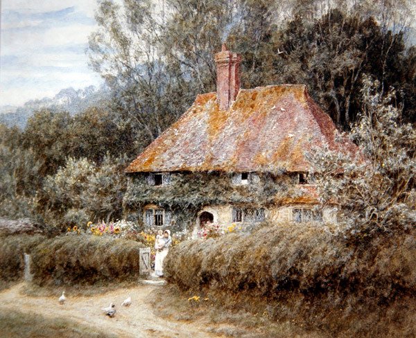 Valewood Farm, under Blackdown, Surrey (akvarell på papir) av Helen Allingham