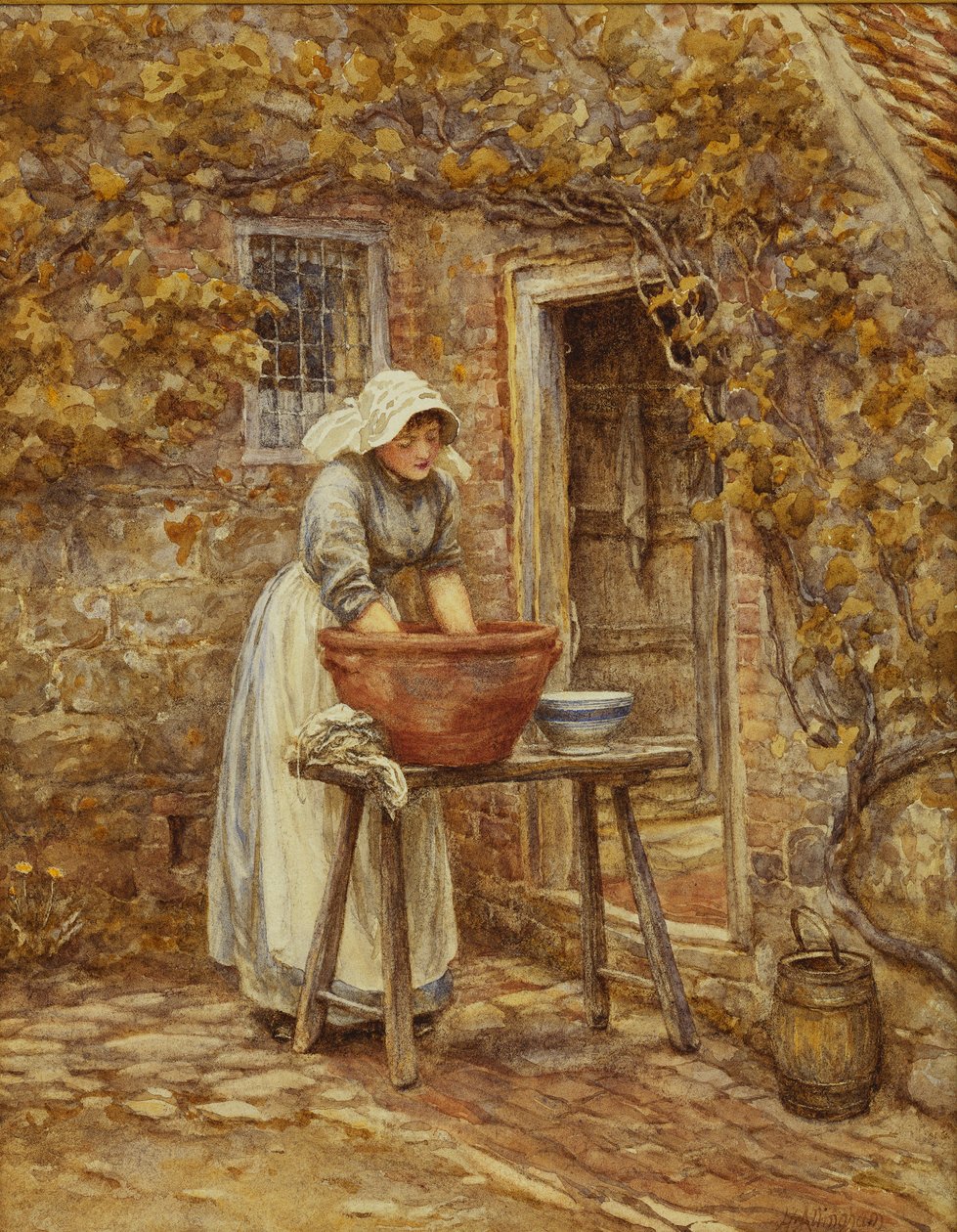 Vaskedag, av Helen Allingham