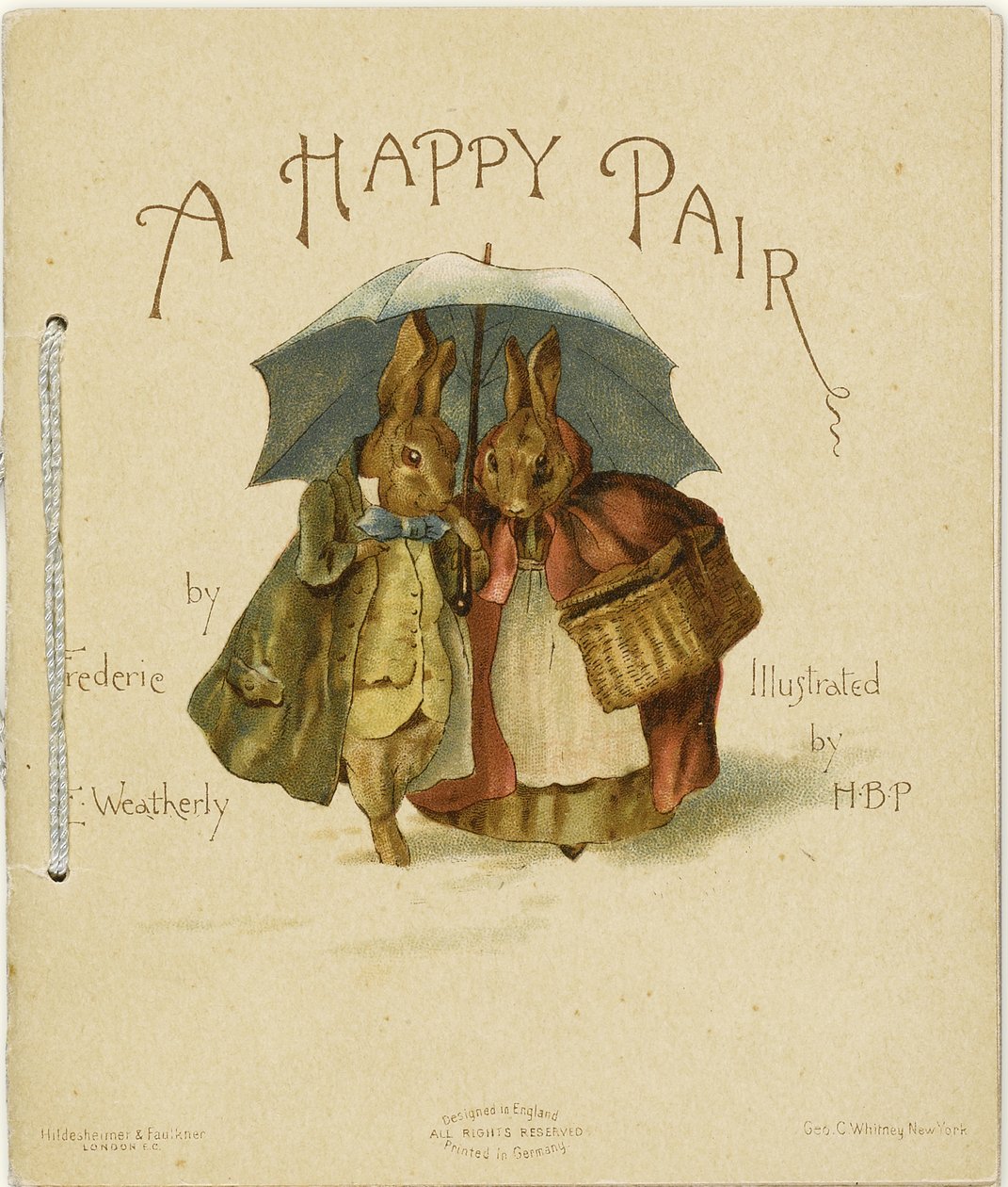 Illustrasjon til et lykkelig par av Frederick Weatherly, 1890 av Helen Beatrix Potter