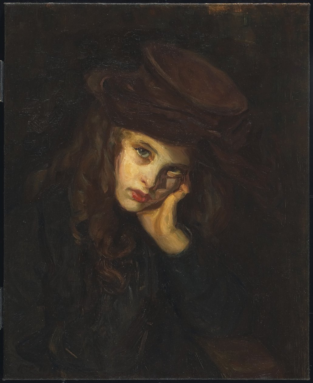 Den brune hatten, ca. 1906 av Helen Galloway McNicholl