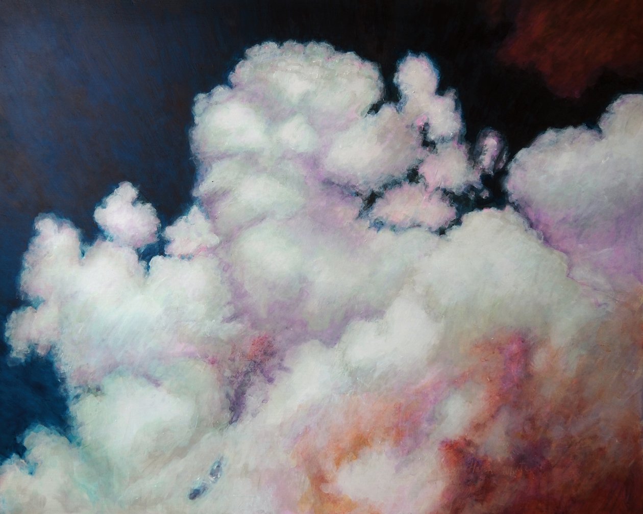 Cumulus, 2021 (akryl om bord) av Helen White