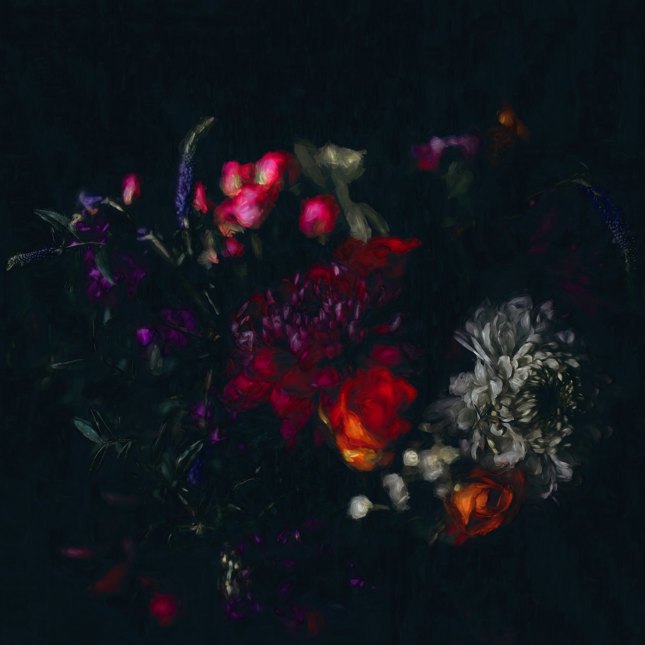 Mørke blomster, 2019 av Helen White