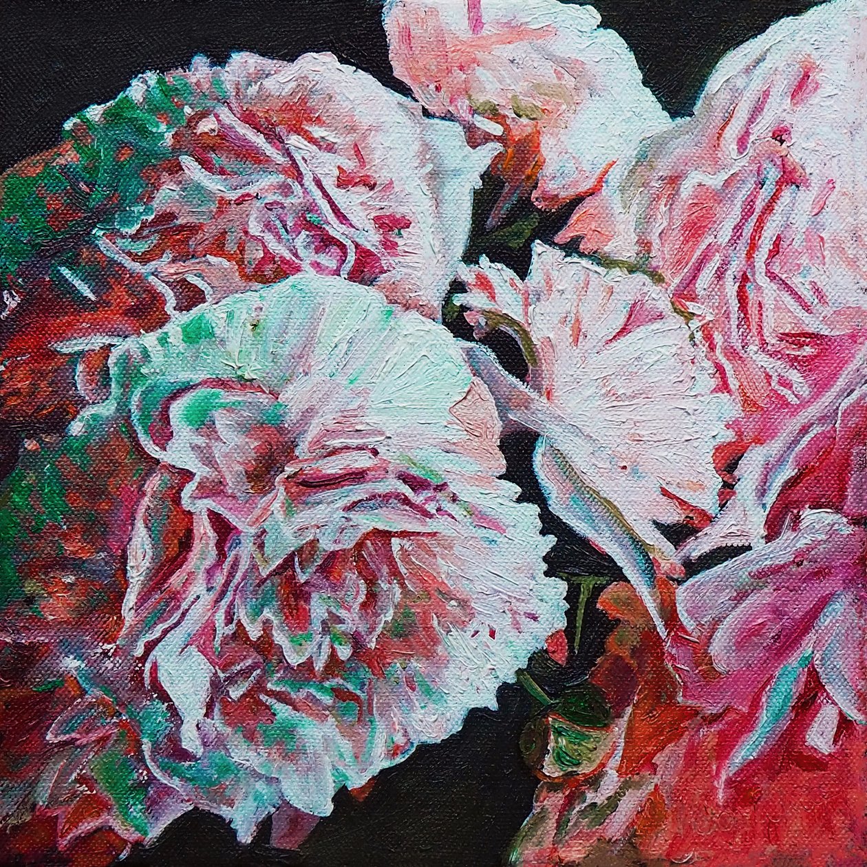 Peonies, 2010 (olje på lerret) av Helen White
