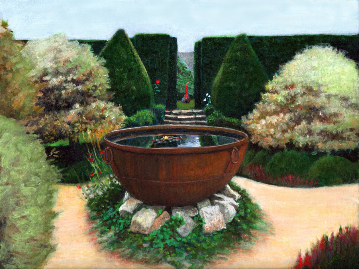 Sacred Space, 2020 (akryl om bord) av Helen White
