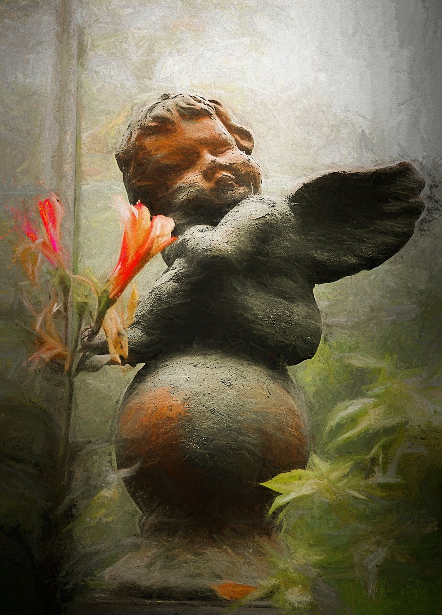 Sovende Cherub, 2018, av Helen White