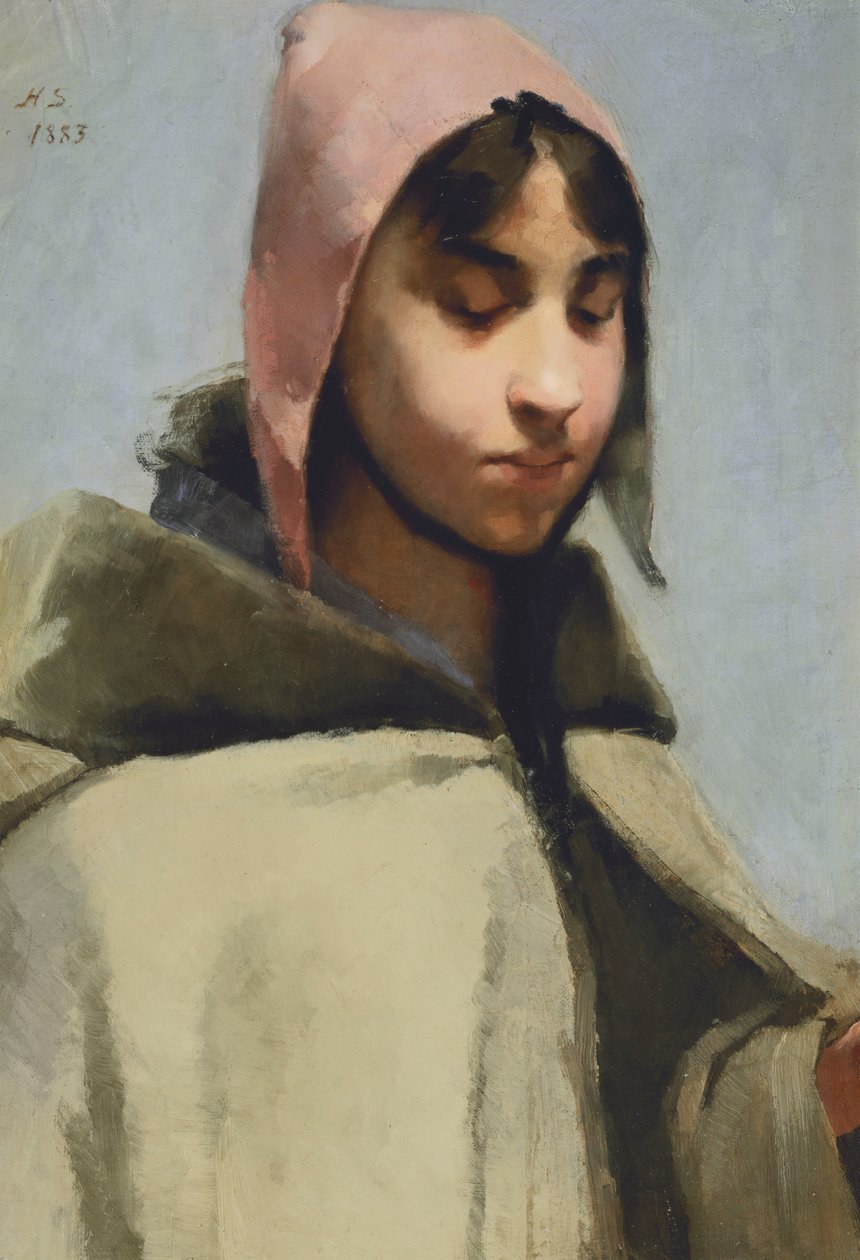 En ung jente i fransk landkjole av Helene Schjerfbeck