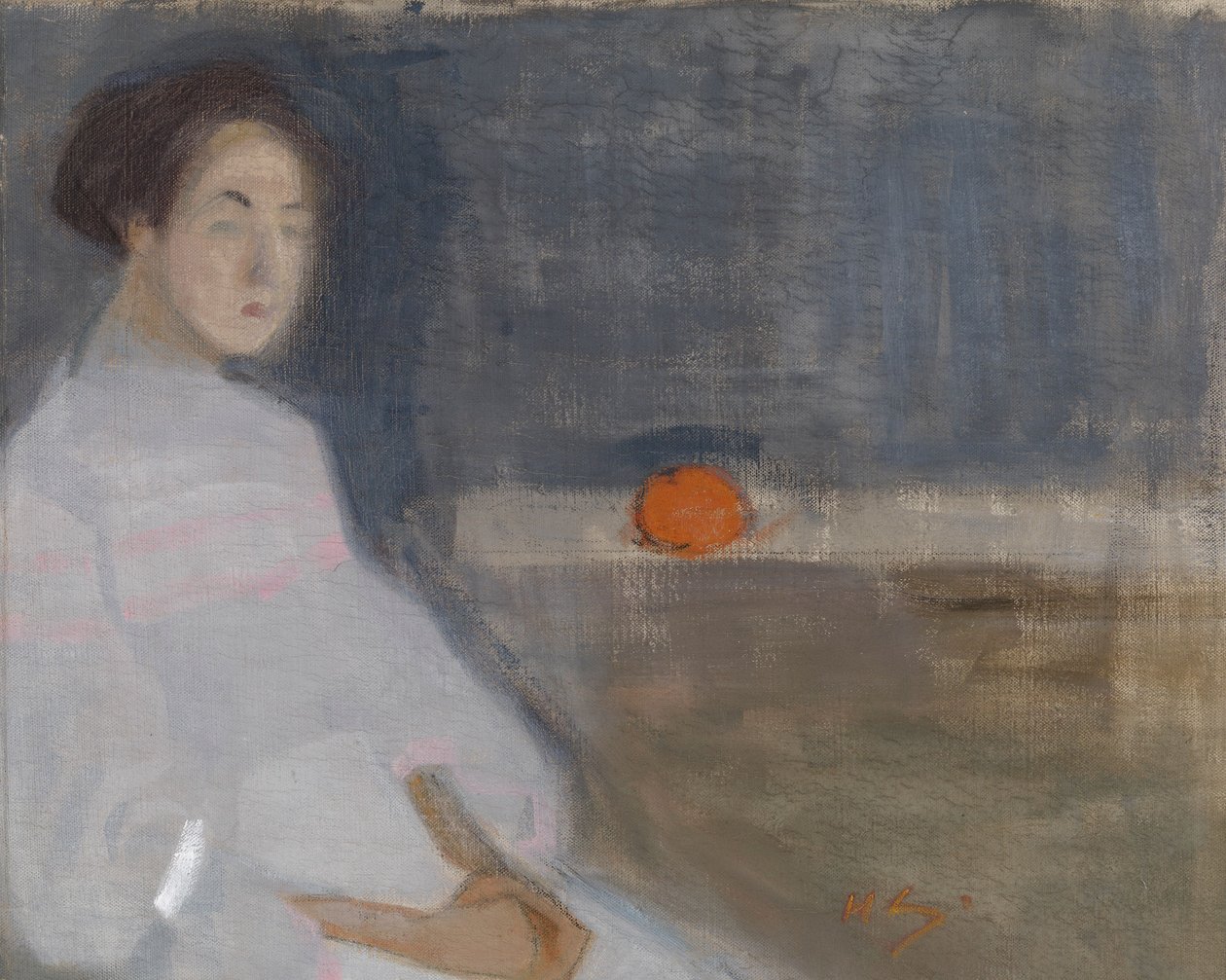 Kostymebilde I (Jente med appelsin, bakerens datter) av Helene Schjerfbeck