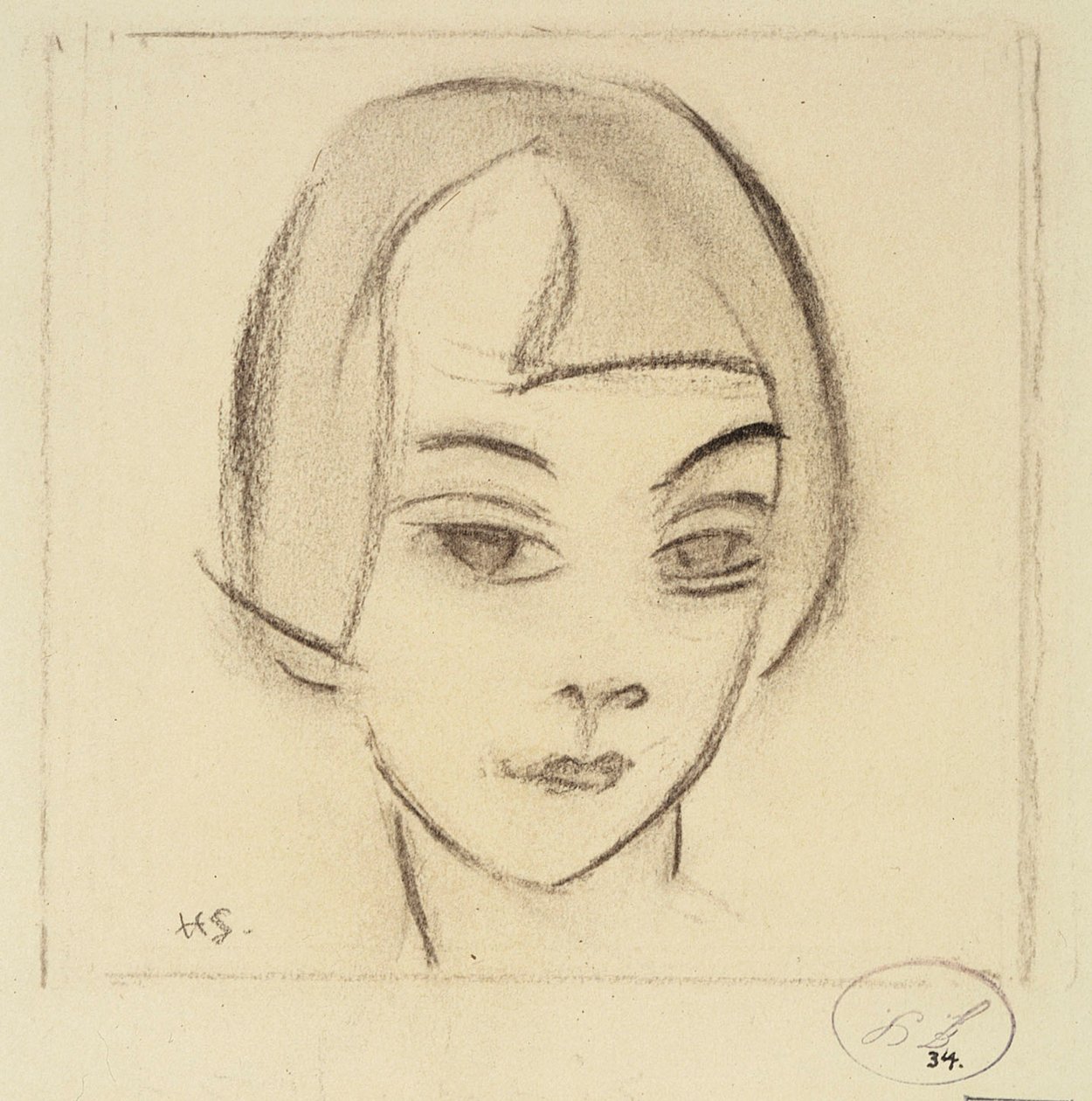 «Head of a Girl» (Vignette, Karin) av Helene Schjerfbeck