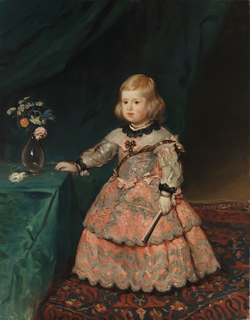 Infanta Margarita i en rosa kjole, kopi etter Velázquez av Helene Schjerfbeck