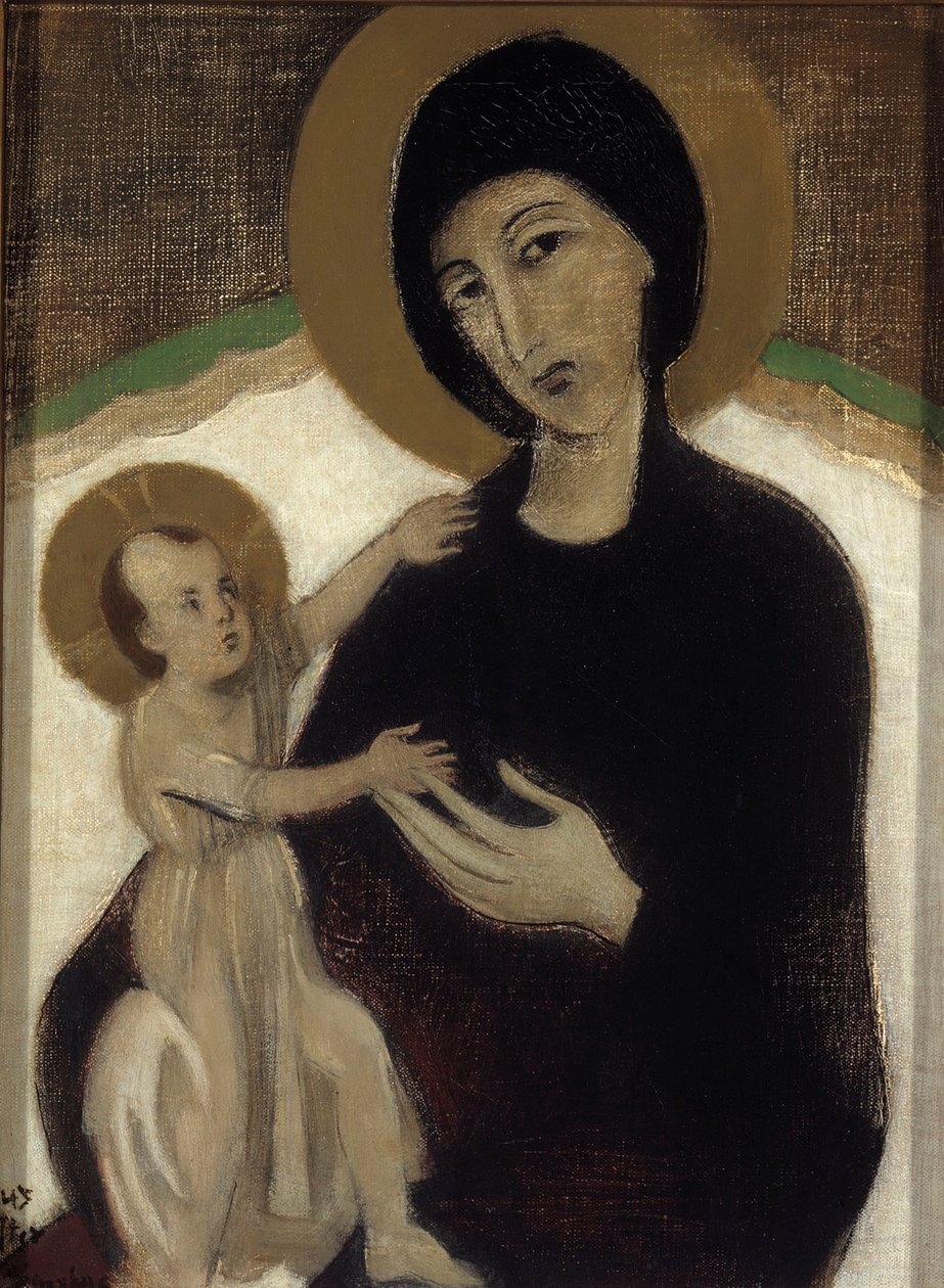 Madonna med barnet, etter Cimabue av Helene Schjerfbeck