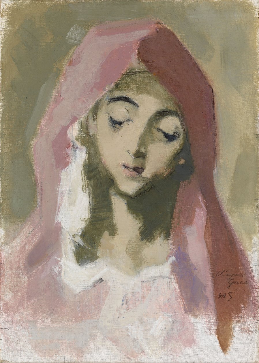 Barmhjertighetens Madonna, etter El Greco av Helene Schjerfbeck