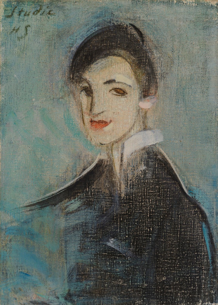 Sangerinne i svart av Helene Schjerfbeck
