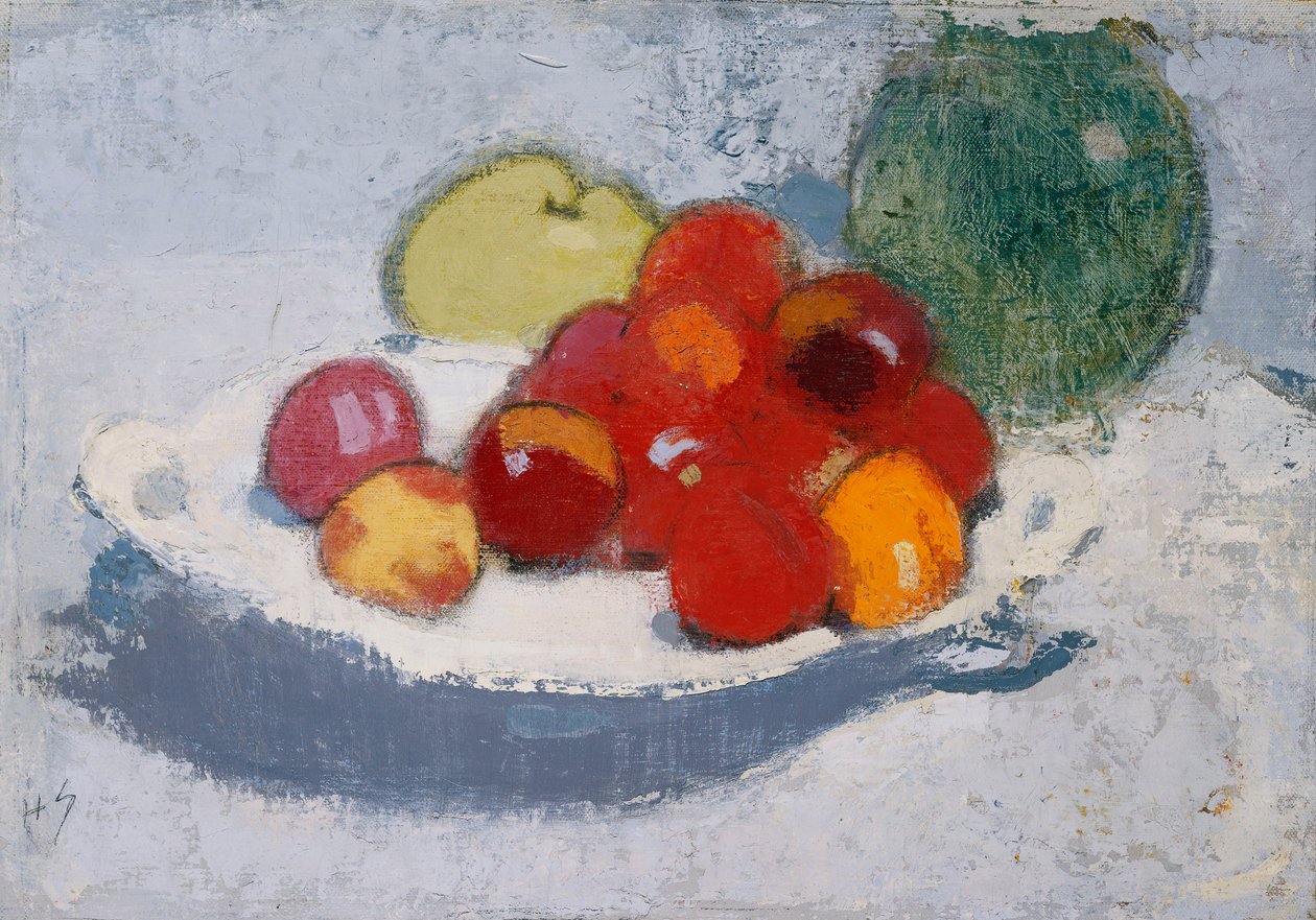 Stilleben med frukt, ca. 1915 (olje på lerret) av Helene Schjerfbeck