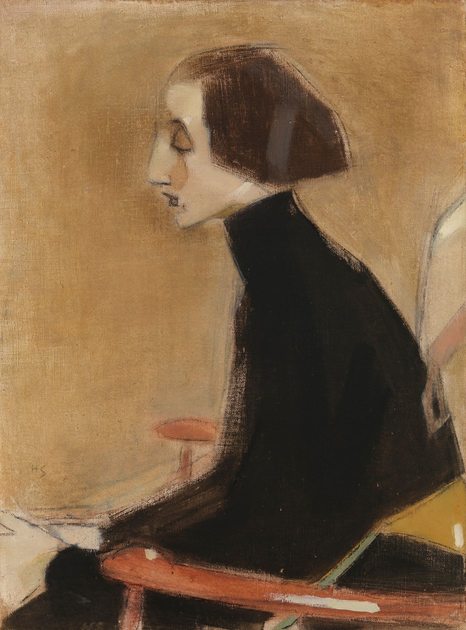 «Sømersken», halvfigurportrett («Arbeidskvinnen») av Helene Schjerfbeck