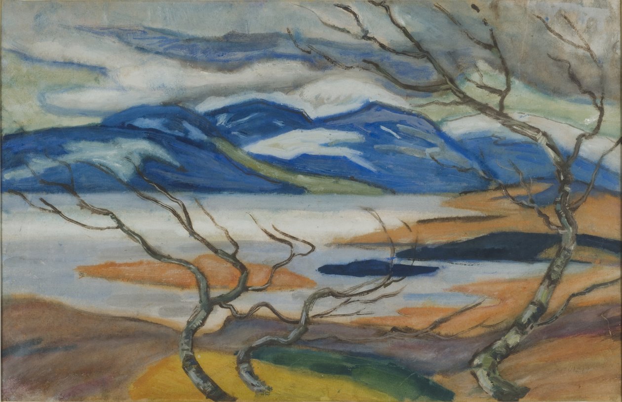 Torne Marsh om våren (gouache på papir) av Helmer Osslund