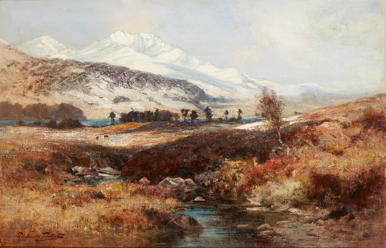 Snowy Highland Landscape (olje på lerret) av Henderson Tarbet