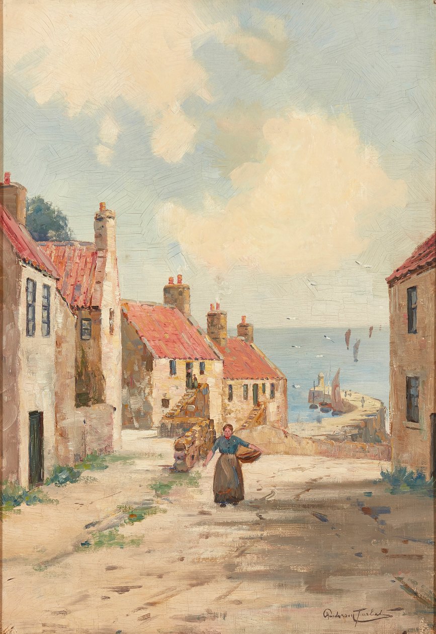 Gå hjem fra havnen (olje om bord) av Henderson Tarbet