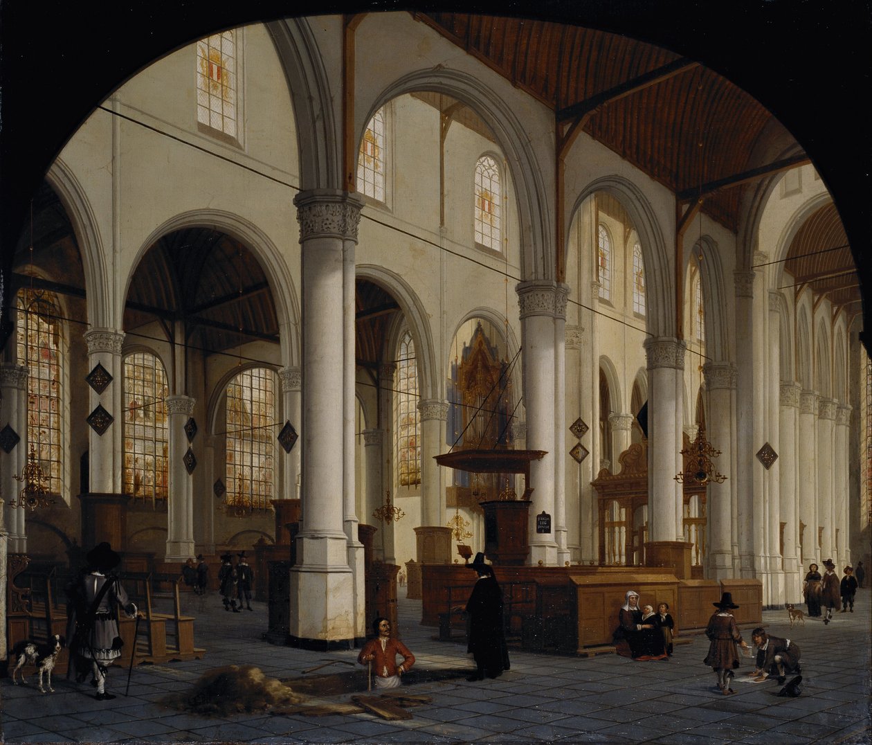 Interiøret i St Janskerk på Gouda av Hendrik Cornelisz. van Vliet