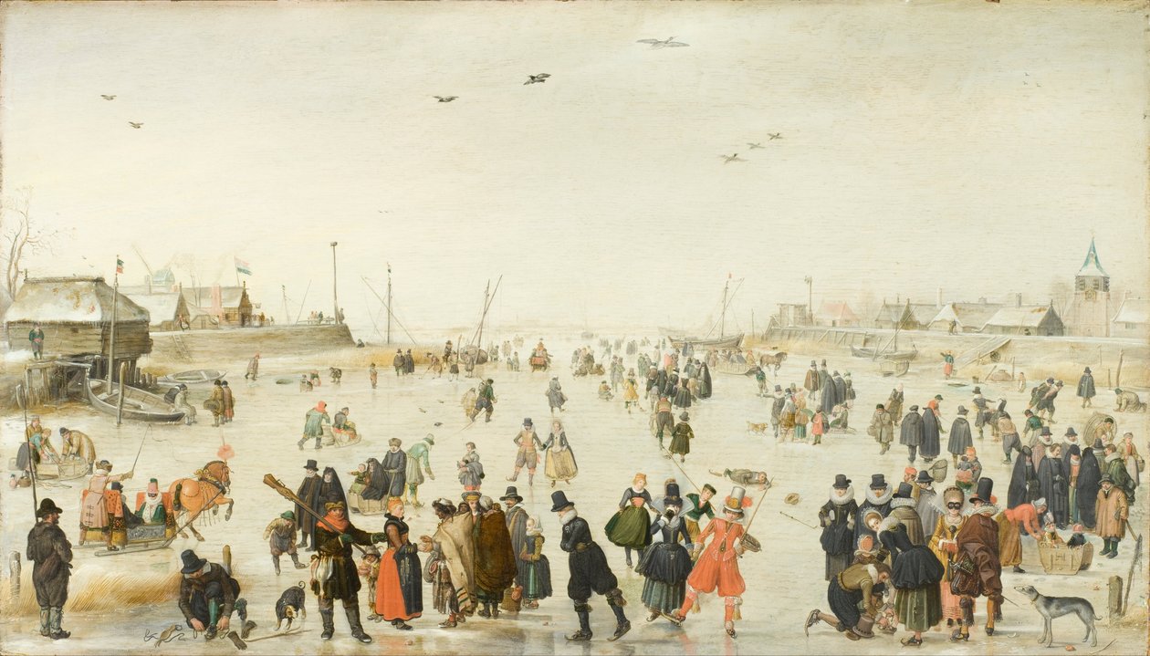Vinterscene på en frossen kanal av Hendrick Avercamp