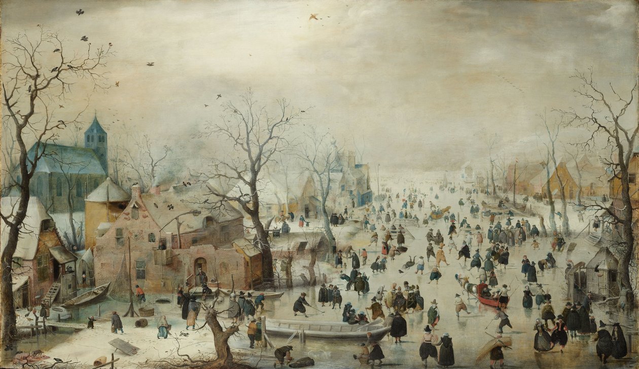 Vinterlandskap med skatere av Hendrick Avercamp