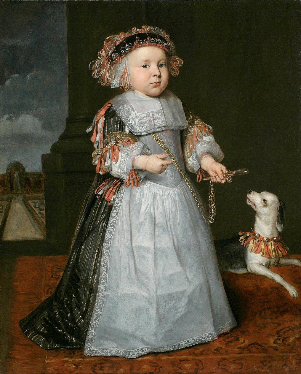 En ung gutt med en hund, 1667 av Hendrick Berckman
